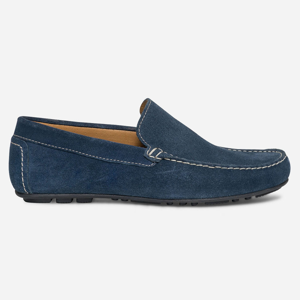 Mocassin bleu en cuir velours - 1