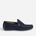 Mocassin bleu marine en cuir velours - 1