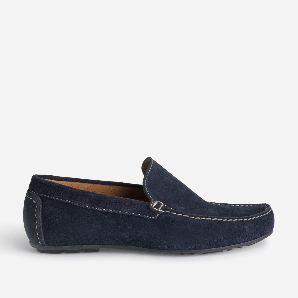 Mocassin bleu marine en cuir velours - 1