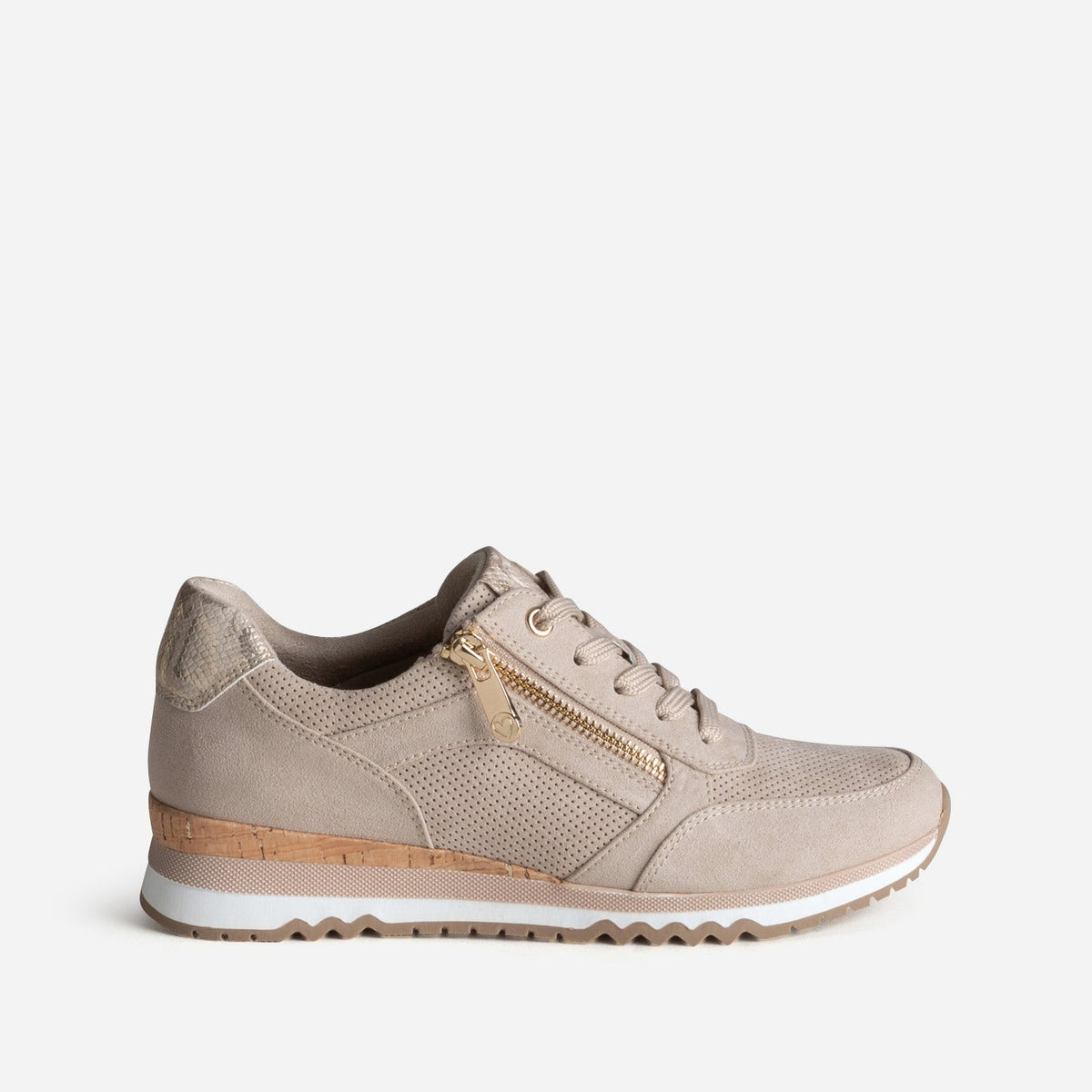 Tennis MARCO TOZZI beige et imprimé python - 1