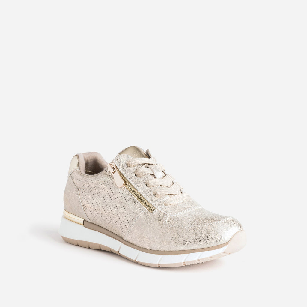 Tennis beige doré perforée - 2