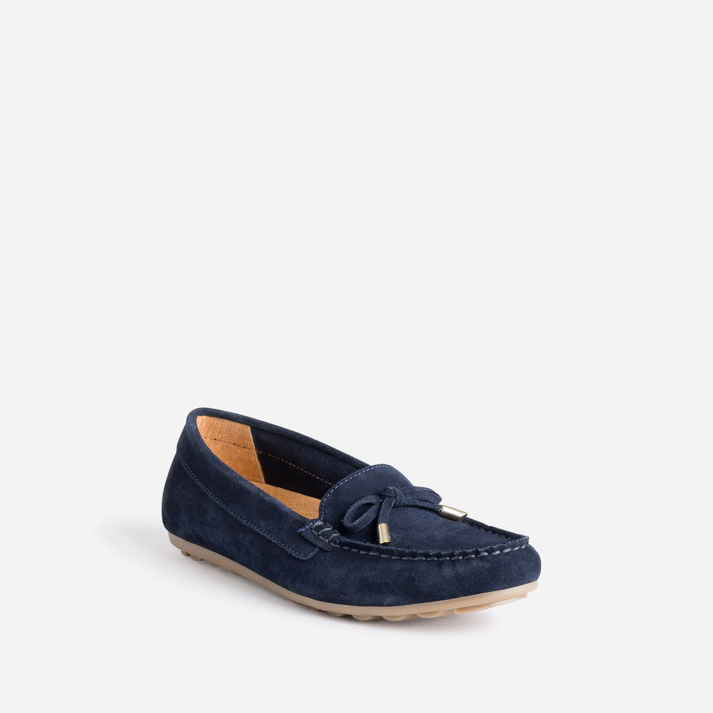 Mocassin beige cuir velours petit nœud - 6