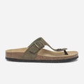 Tong anatomique kaki en cuir éco-conçu - 1