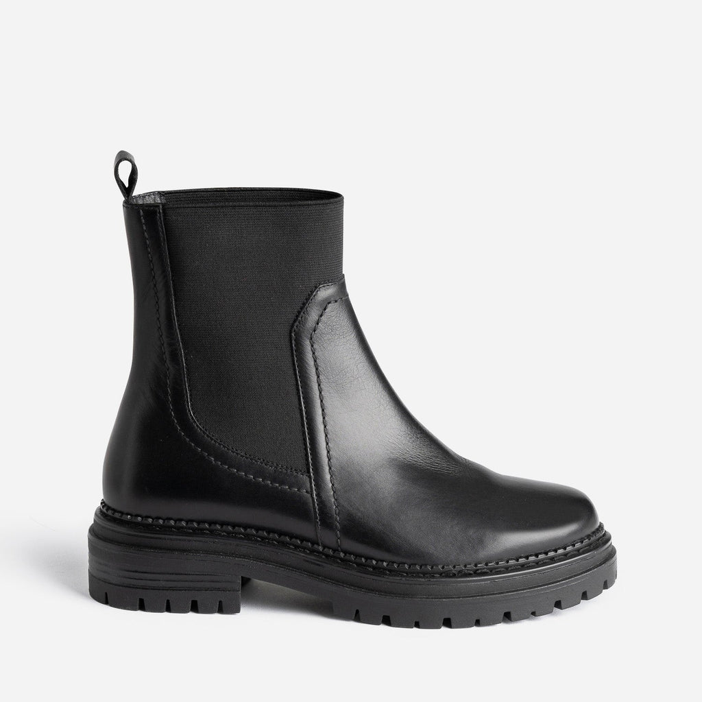 Chelsea boots TEXTO noir en cuir à semelle crantée - 1