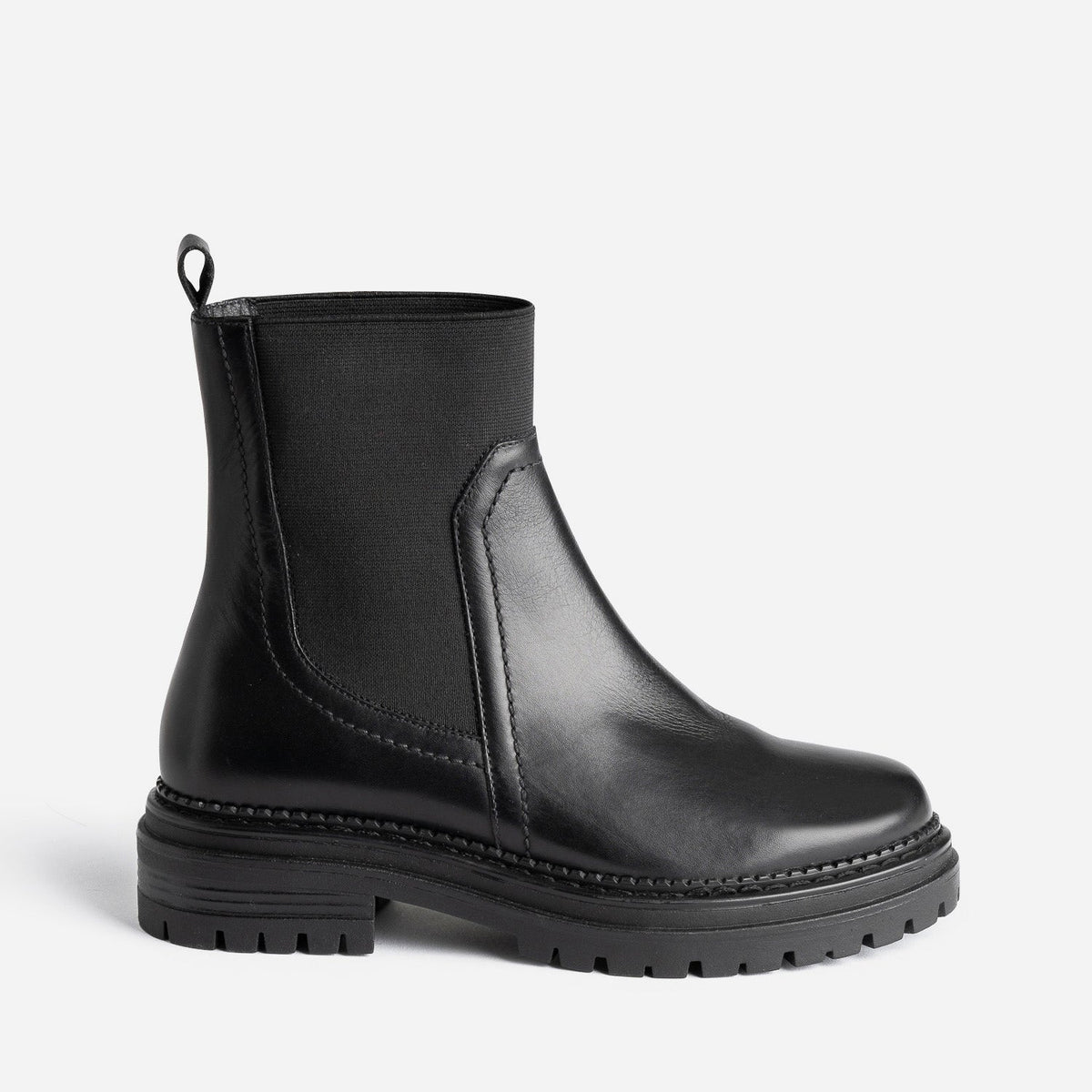 Chelsea boots TEXTO noir en cuir à semelle crantée - 1
