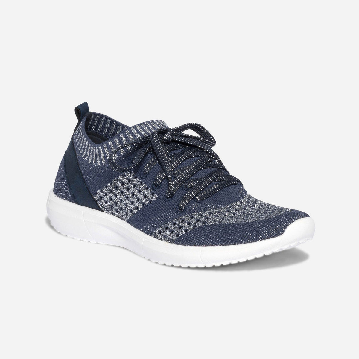 Tennis-chaussette bleue et argentée tricotée éco-conçue - 2
