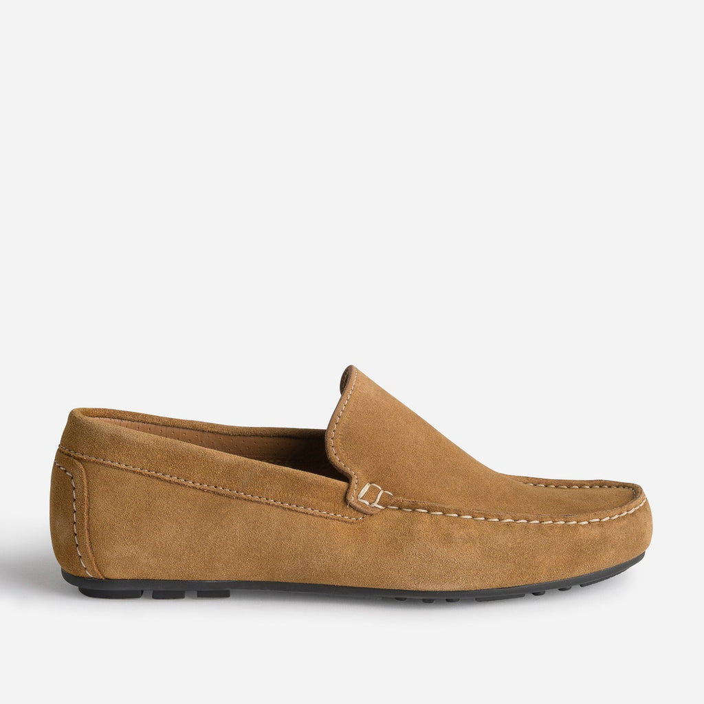 Mocassin camel en cuir velours - 1