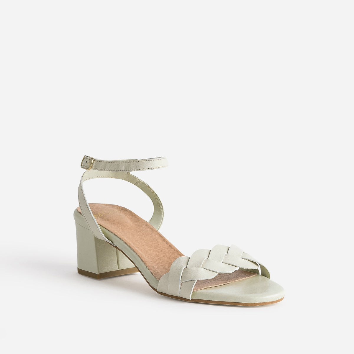 Sandale en cuir blanc cassé - 2
