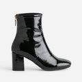 Boots noir verni à zip arrière - 1