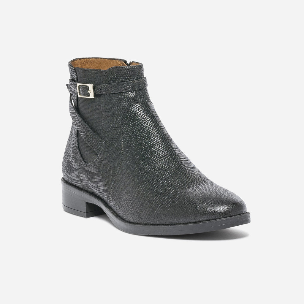 Chelsea boots ERAM FLEX noir cuir embossé à bride - 2