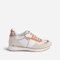 Tennis TEXTO blanche, beige, terracotta et or - 1