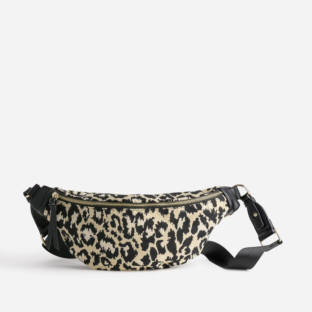 Sac-banane TEXTO beige motif léopard - 1