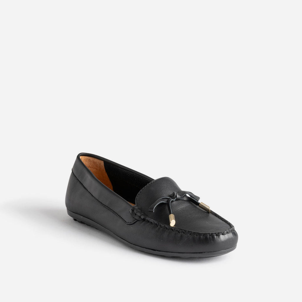 Mocassin beige cuir velours petit nœud - 4