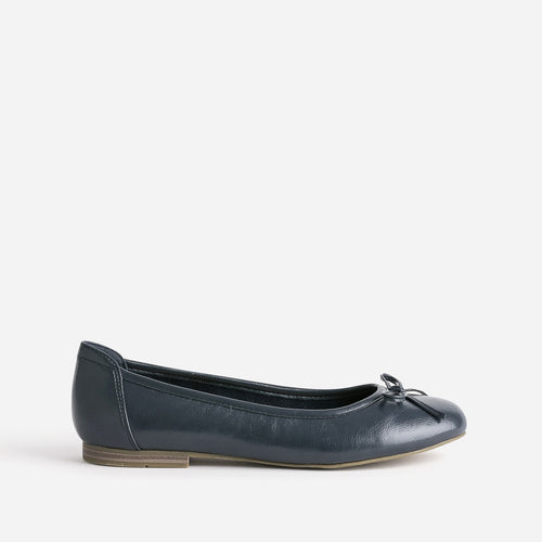 Ballerine marine avec nœud - 1