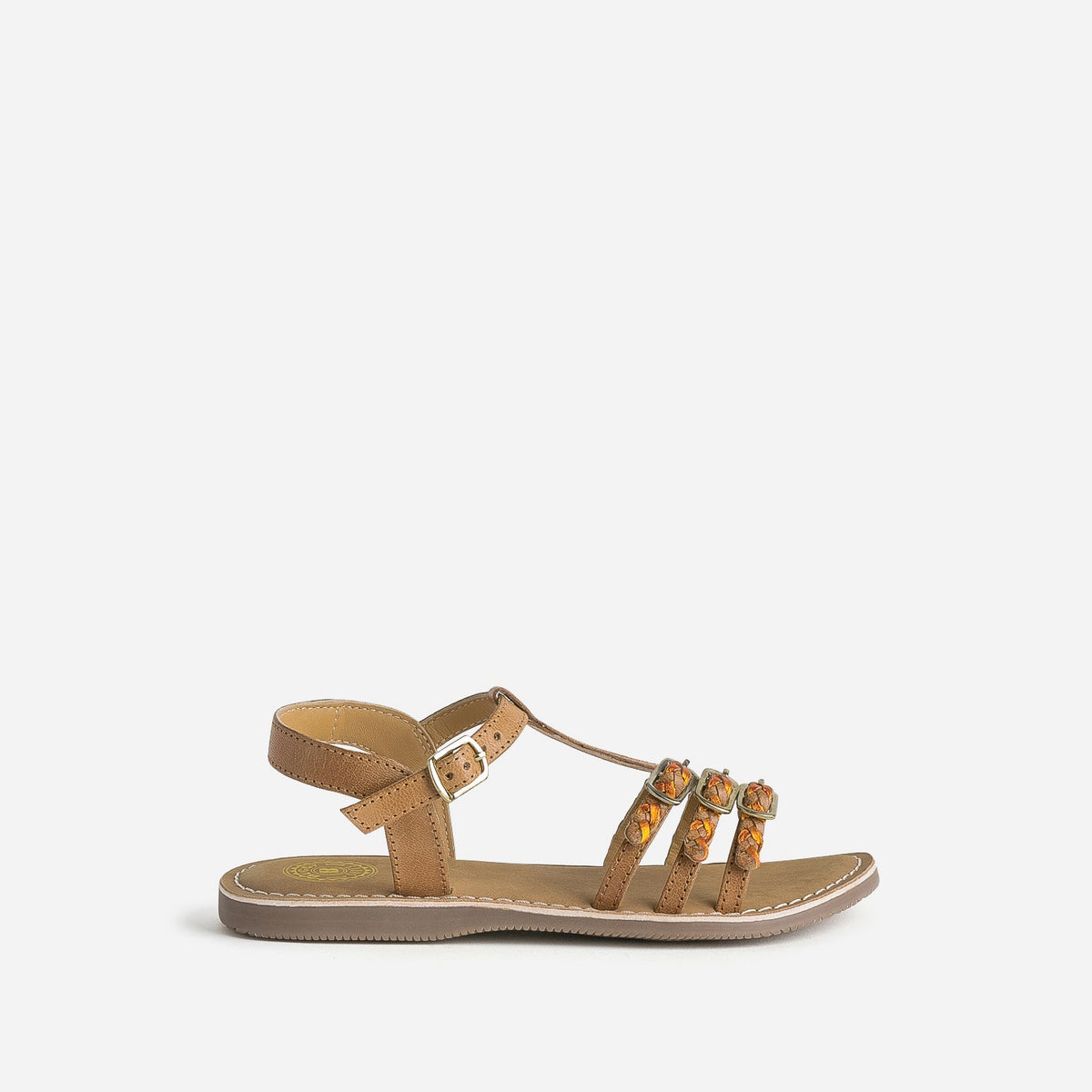 Sandale BUGGY marron en cuir brides tressées - 1