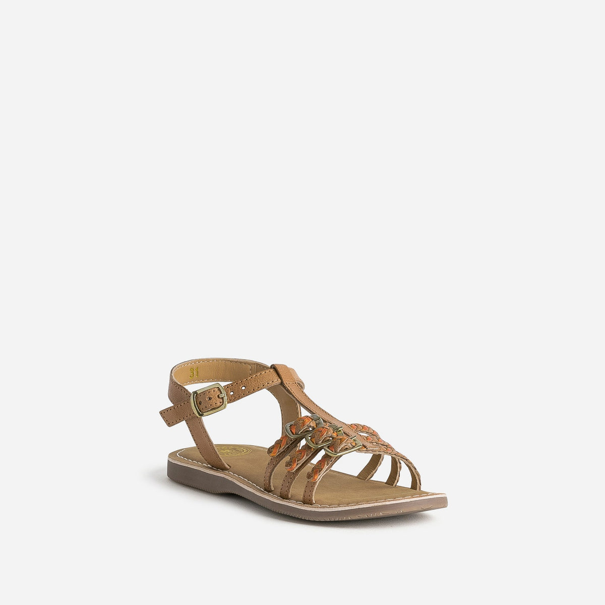 Sandale BUGGY marron en cuir brides tressées - 2