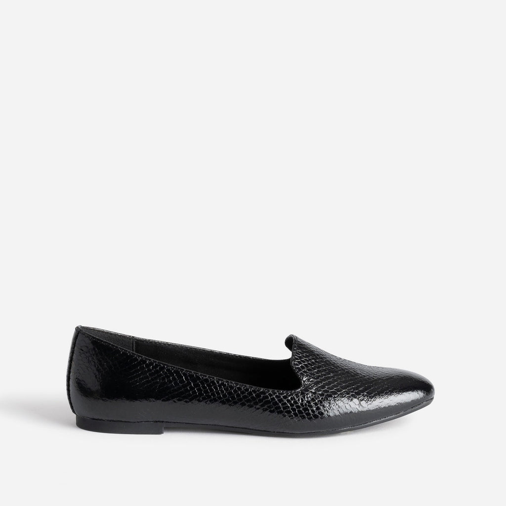 Slipper noir à motif effet python - 1