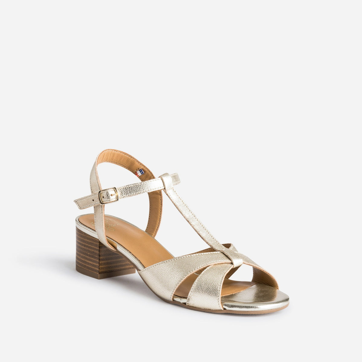 Sandale-salomé ERAM FLEX dorée en cuir - 2