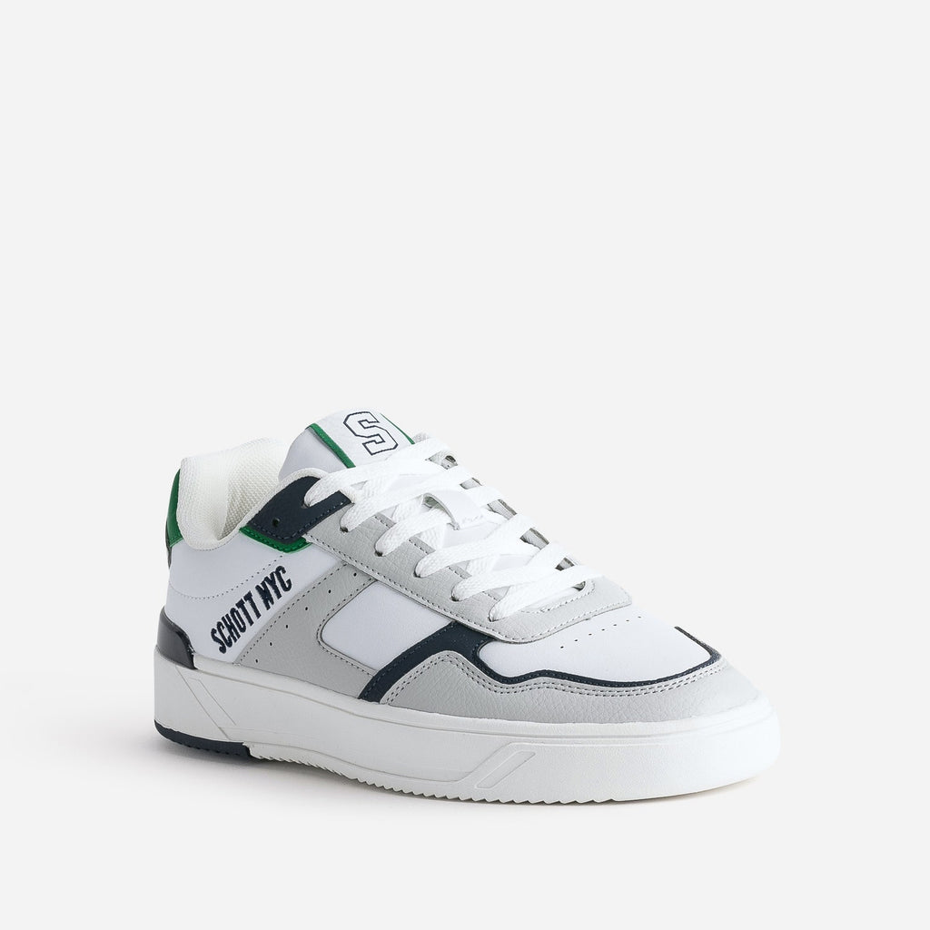Basket SCHOTT blanche, grise et verte - 2