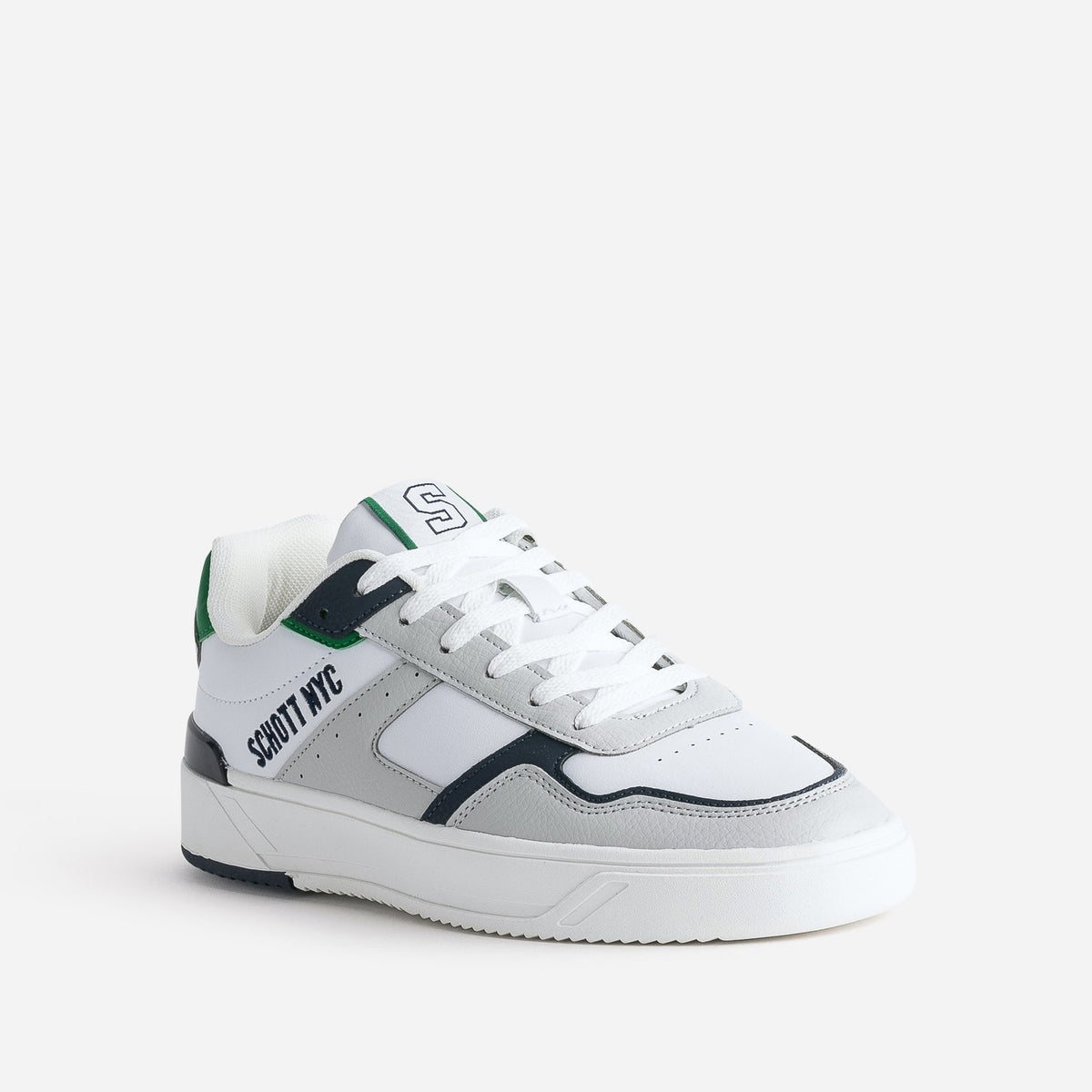 Basket SCHOTT blanche, grise et verte - 2