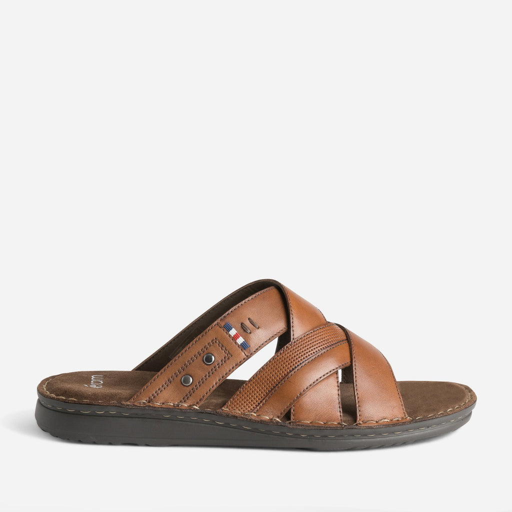 Mule confort cognac cuir - 1