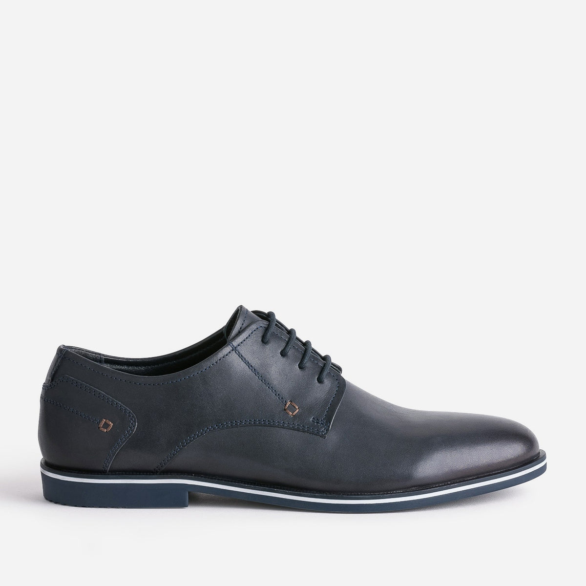 Derby marine en cuir - 1