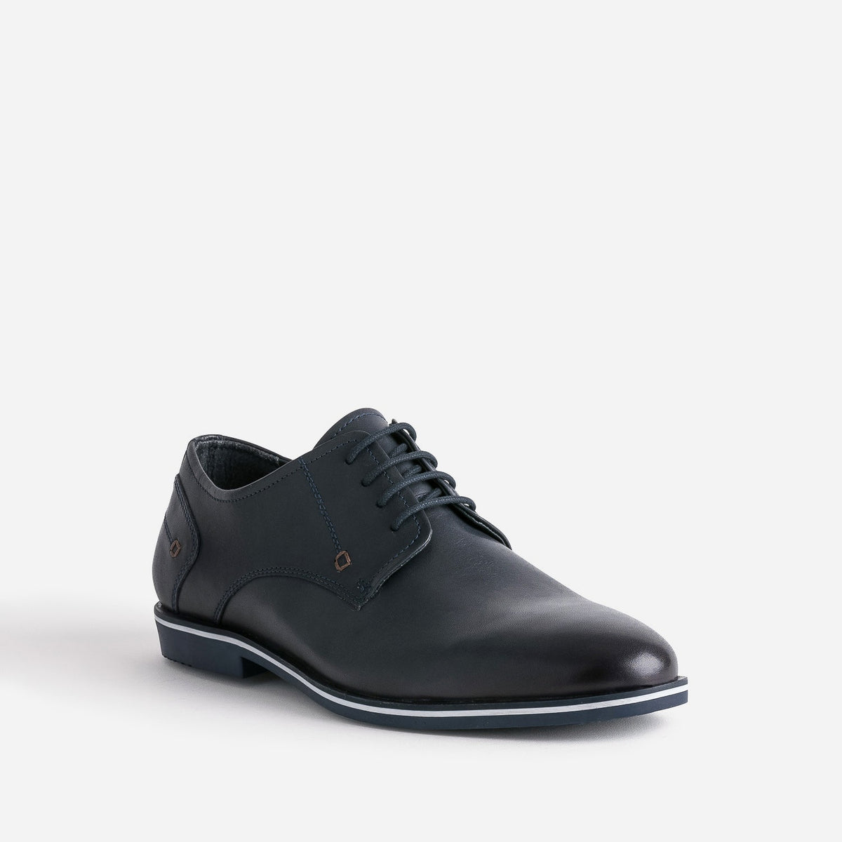 Derby marine en cuir - 2