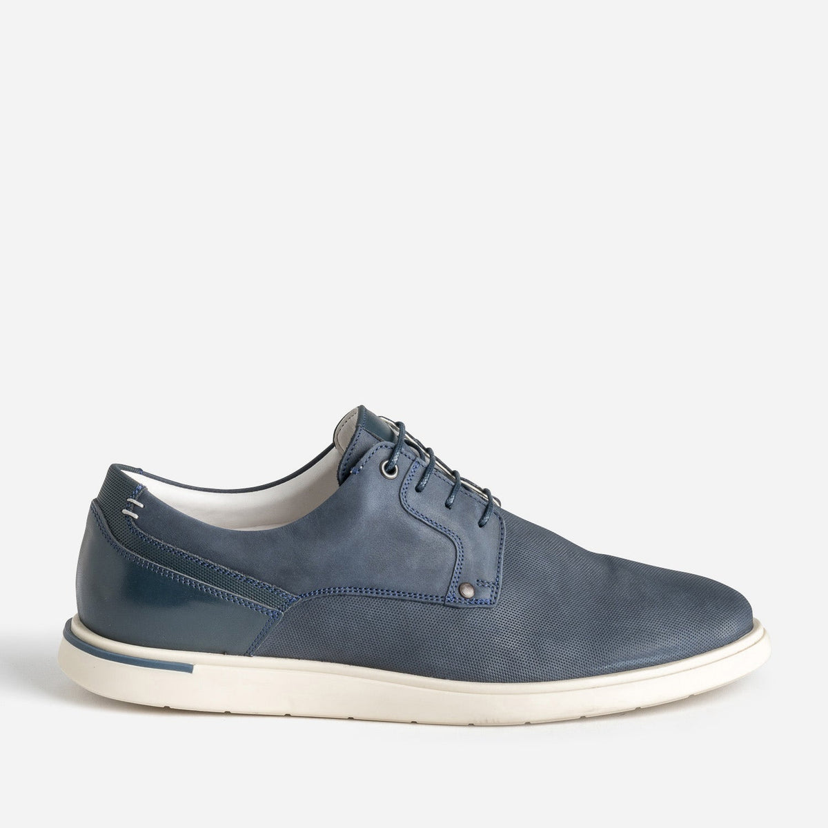 Derby confort bleu cuir éco-conçu - 1