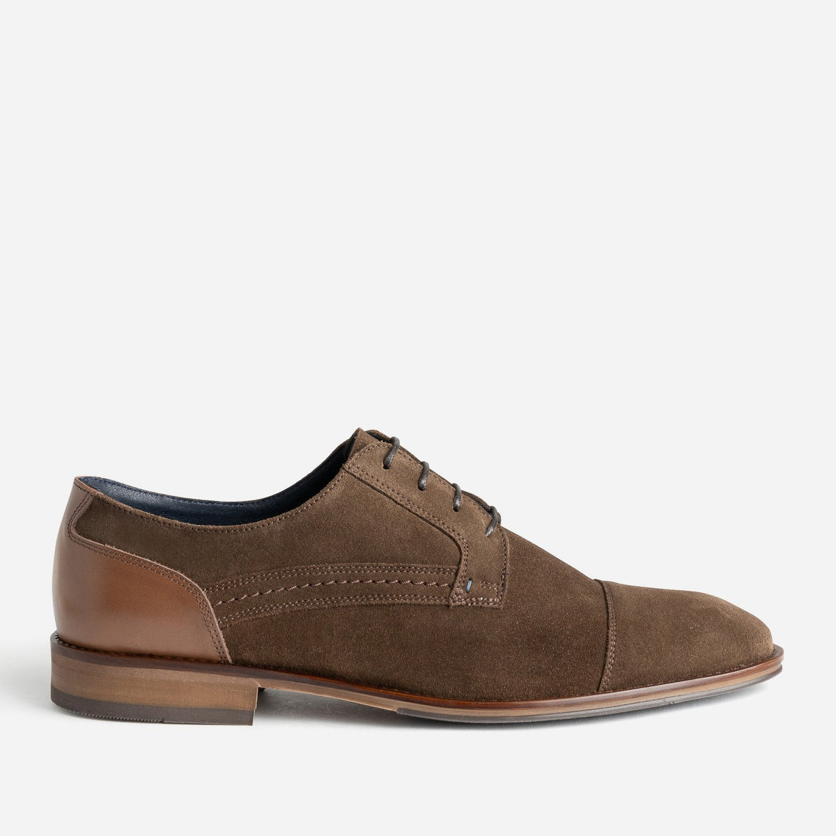 Derby marron cuir velours éco-conçu - 1