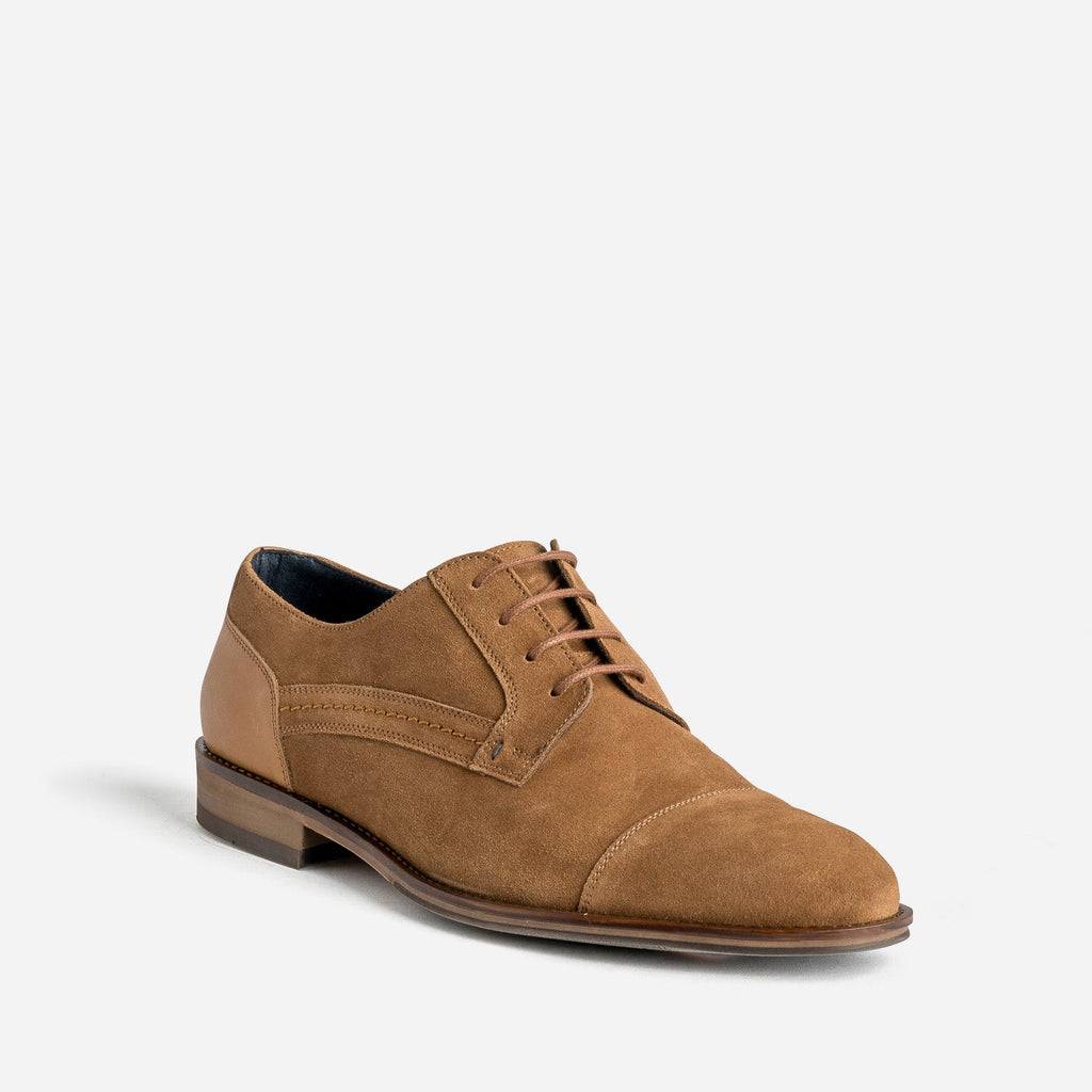 Derby cognac cuir velours éco-conçu - 2