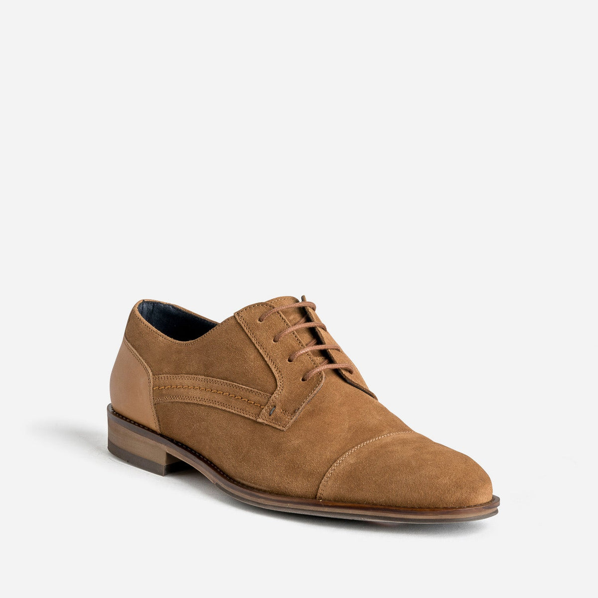 Derby cognac cuir velours éco-conçu - 2