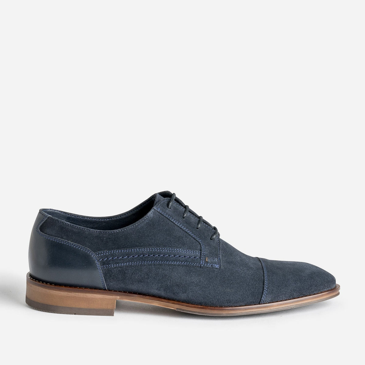 Derby marine cuir velours éco-conçu - 1