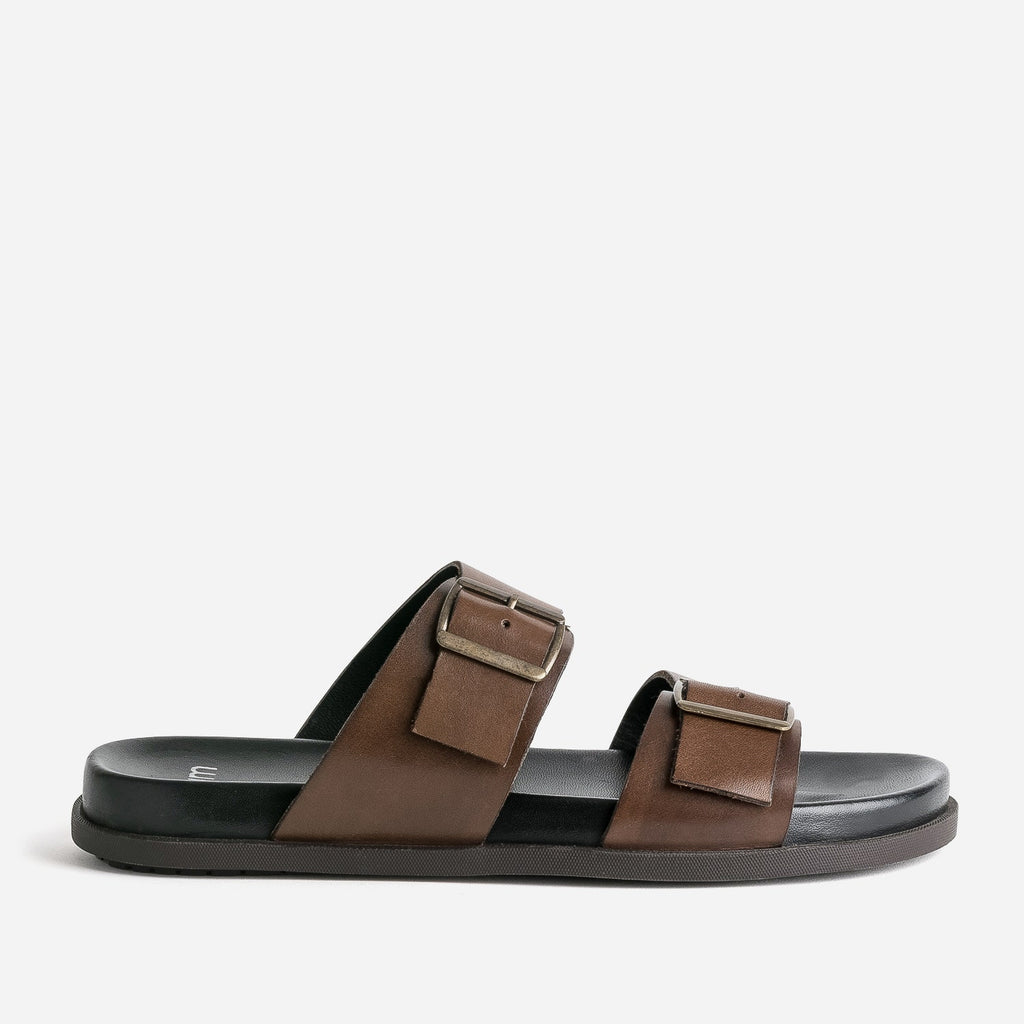 Mule marron en cuir - 1