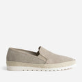 Slip-on beige en toile bi-matière - 1