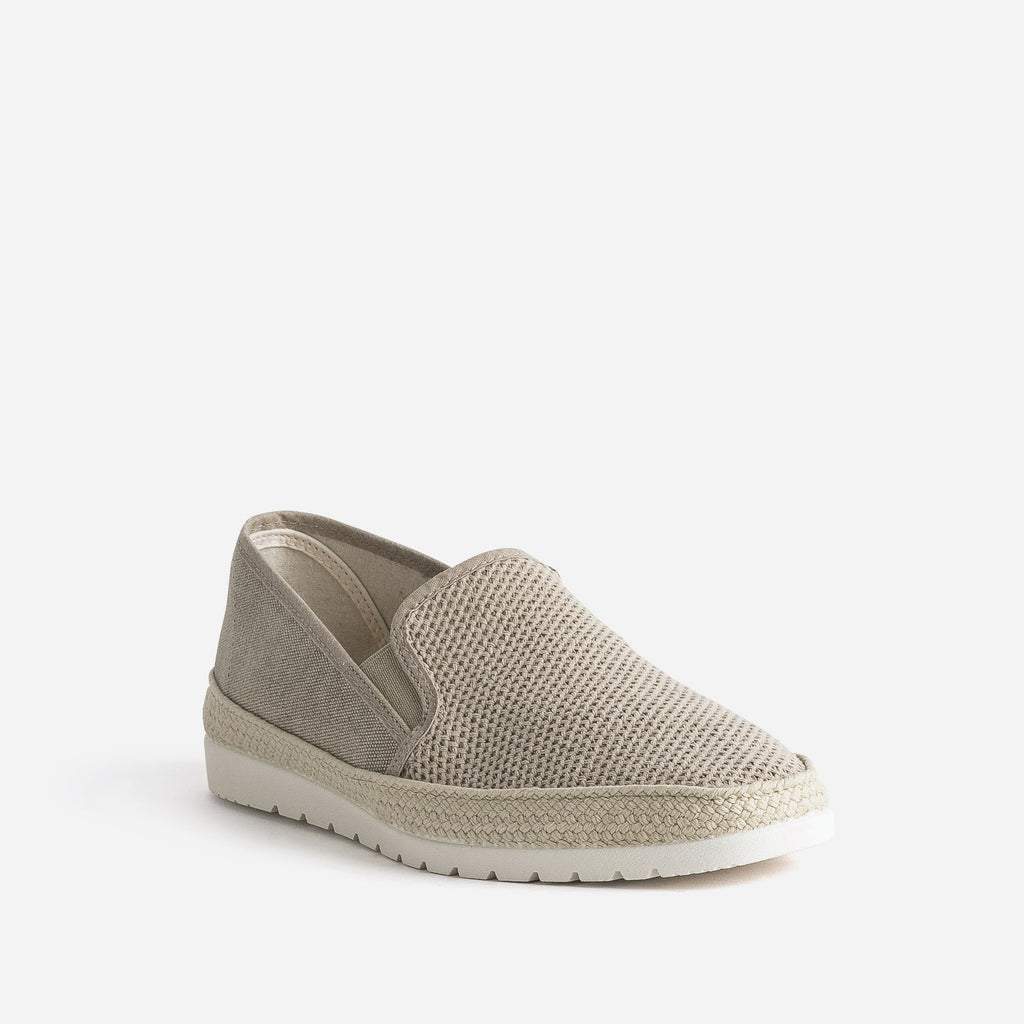 Slip-on beige en toile bi-matière - 2