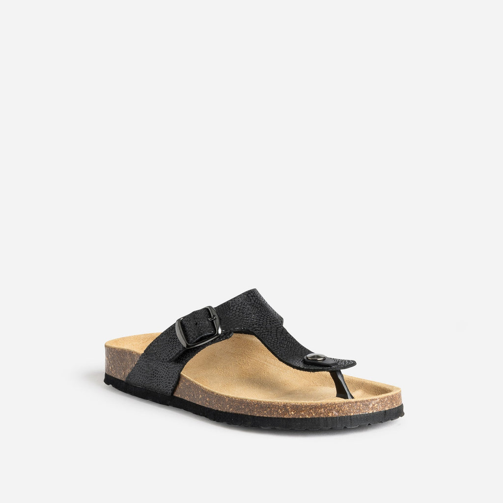 Tong anatomique dorée en cuir éco-conçu - 4