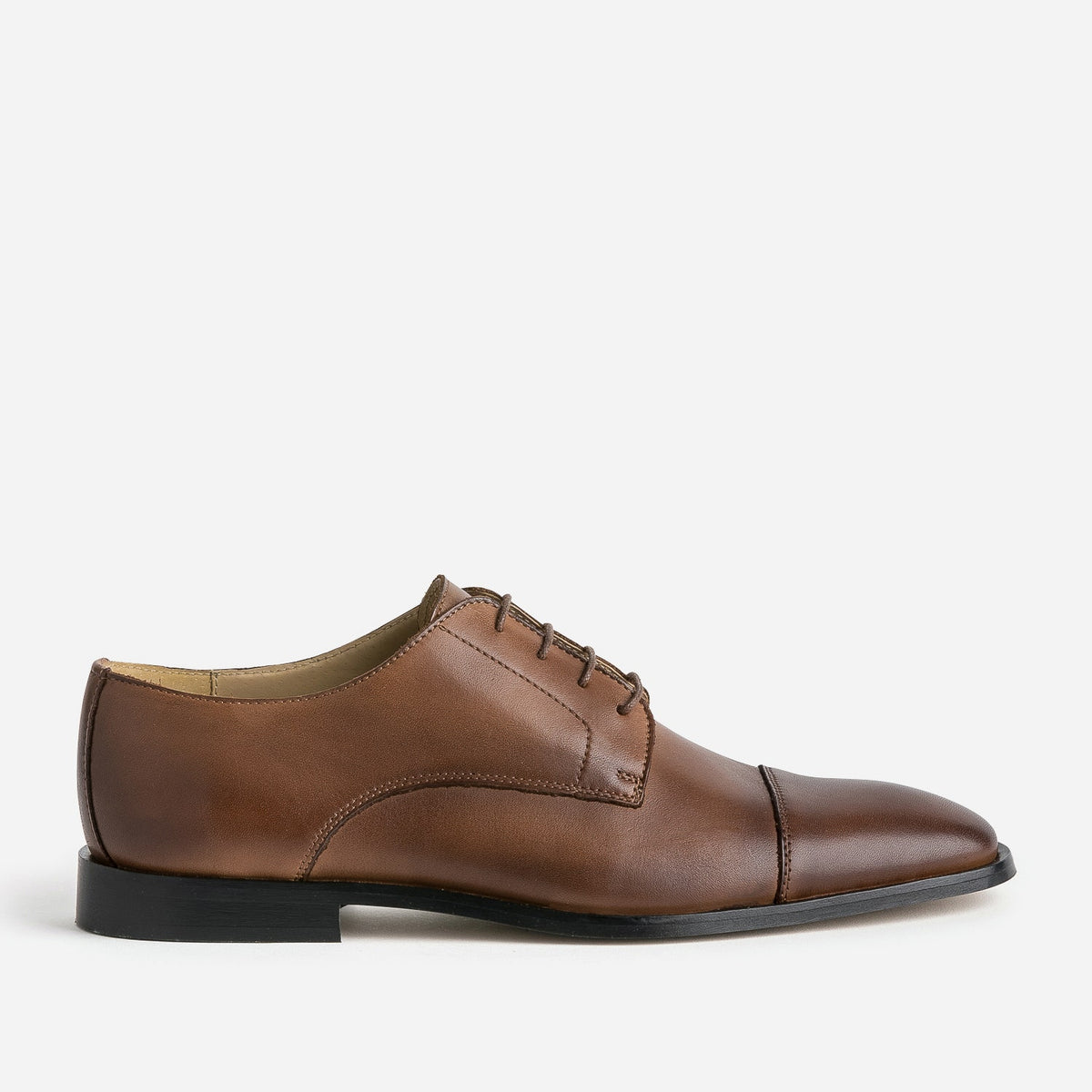 Derby noir cuir bout droit - 3