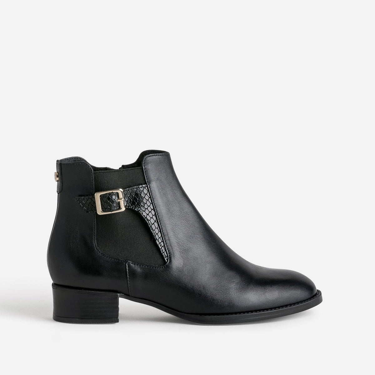 Boots ERAM FLEX noir en cuir détail embossé - 1