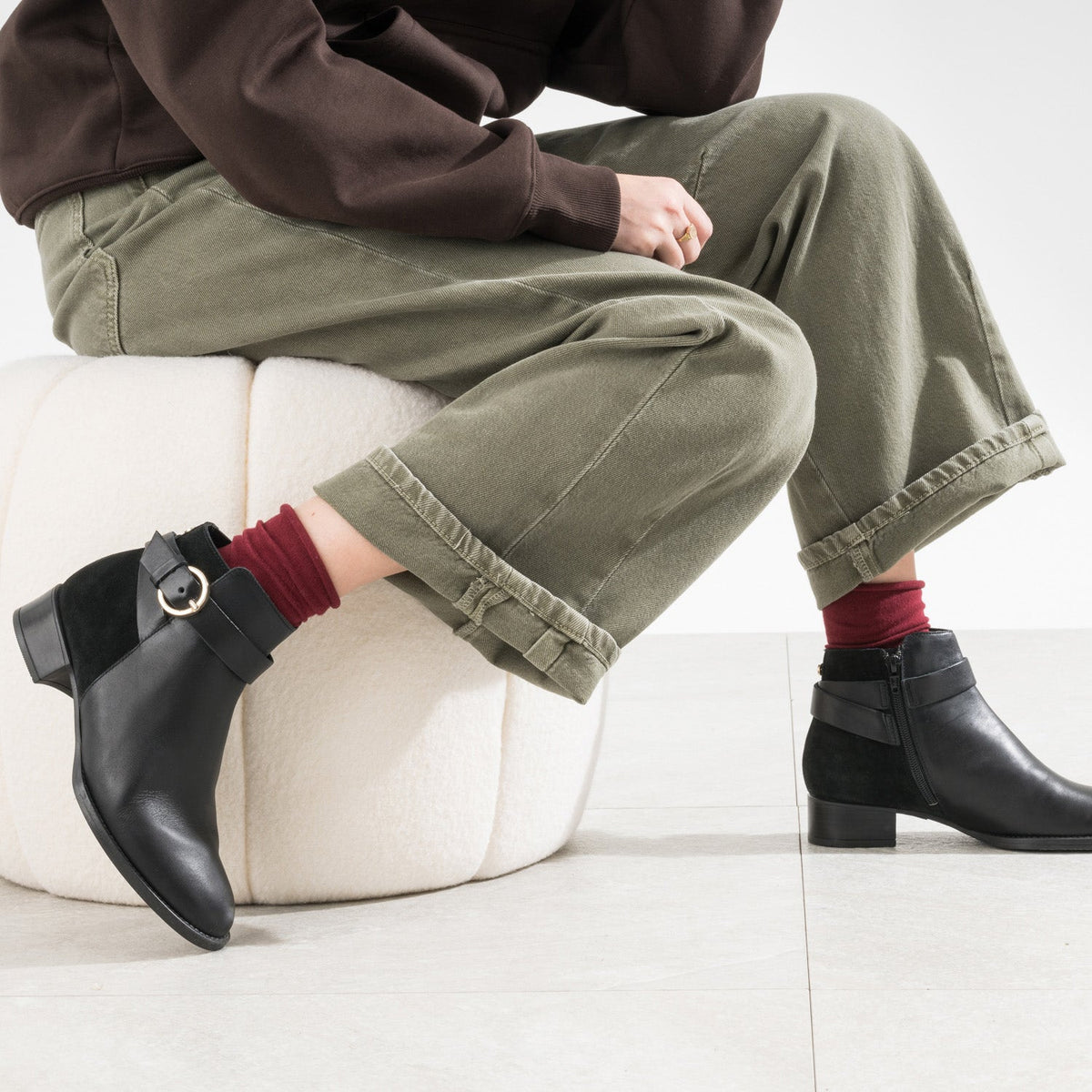 Boots ERAM FLEX marron cuir bi-matière - 4
