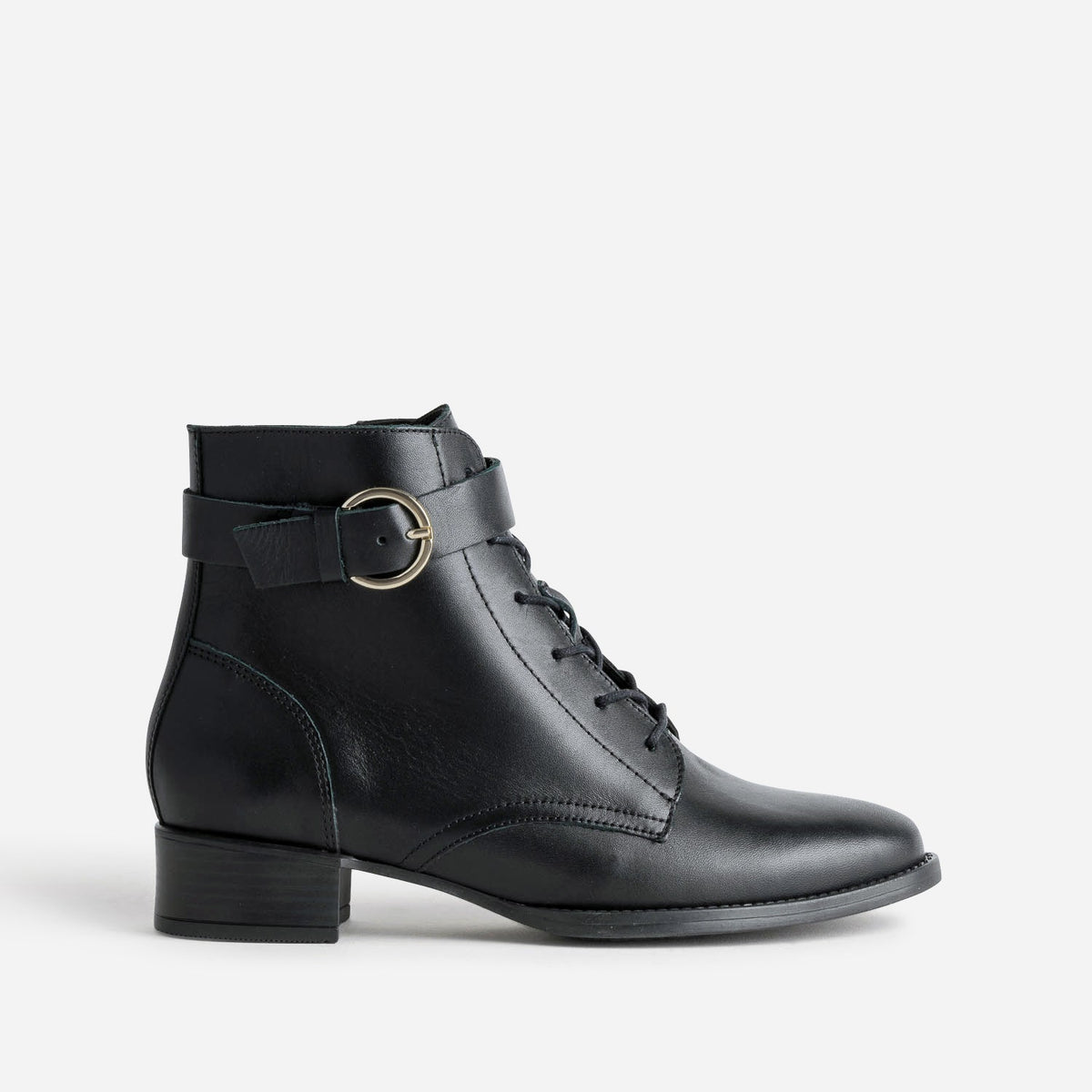 Boots à lacet ERAM FLEX noir cuir - 1