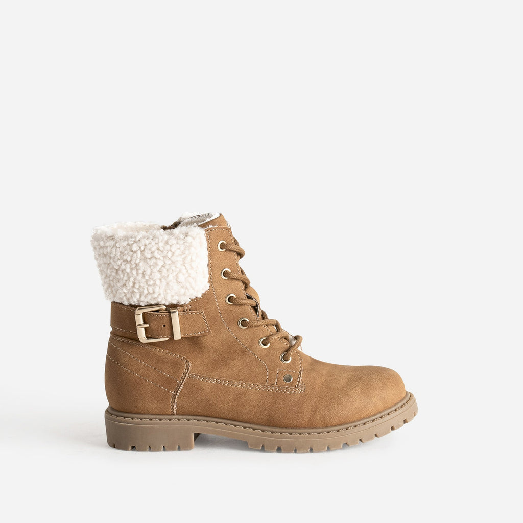 Boots à lacet BUGGY camel fourré - 1