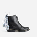 Bottine BUGGY noir cuir détails rubans - 1