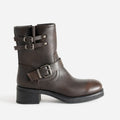 Boots marron esprit motard - 1