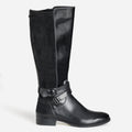 Botte CAPRICE noire bi-matière double bride - 1