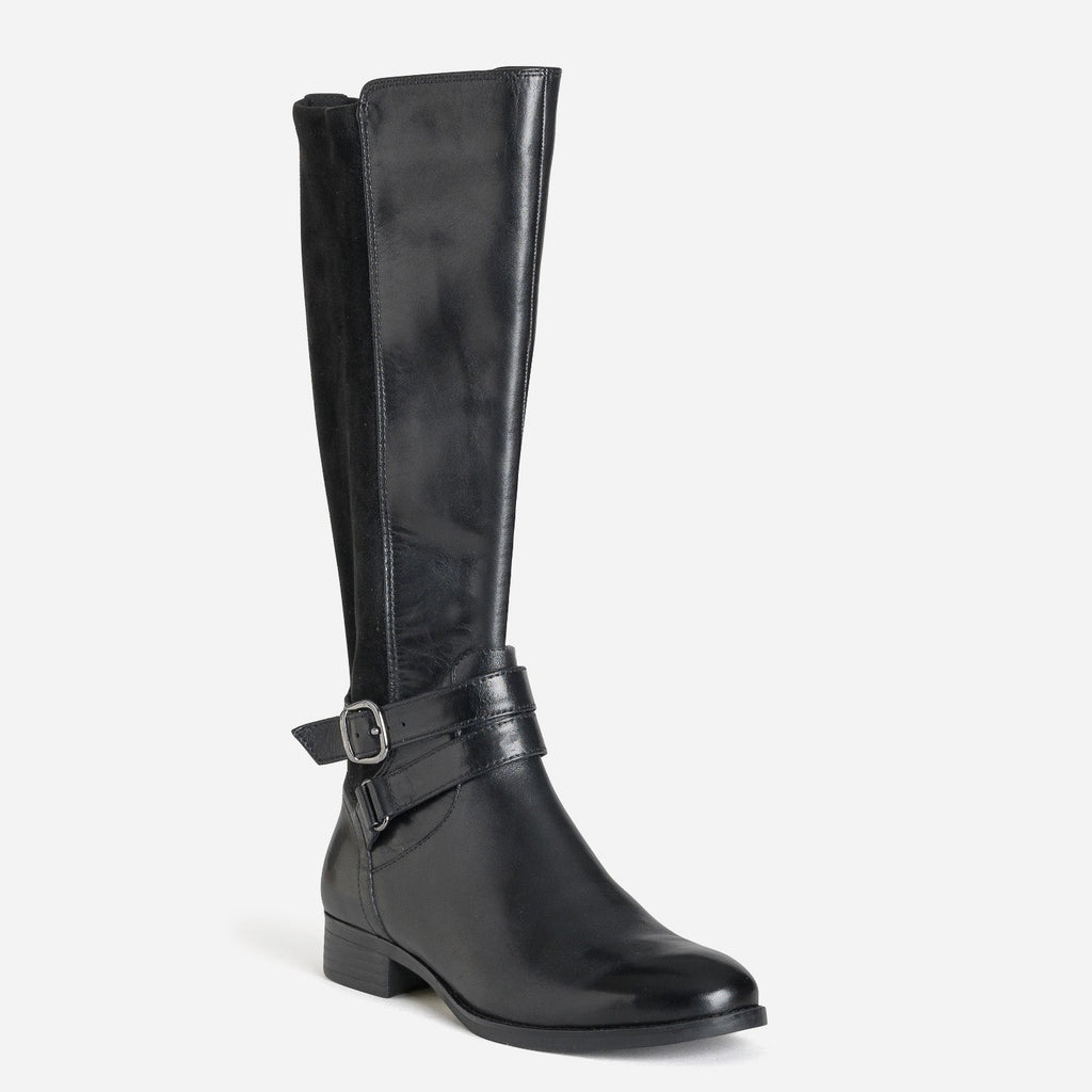 Botte CAPRICE noire bi-matière double bride - 2