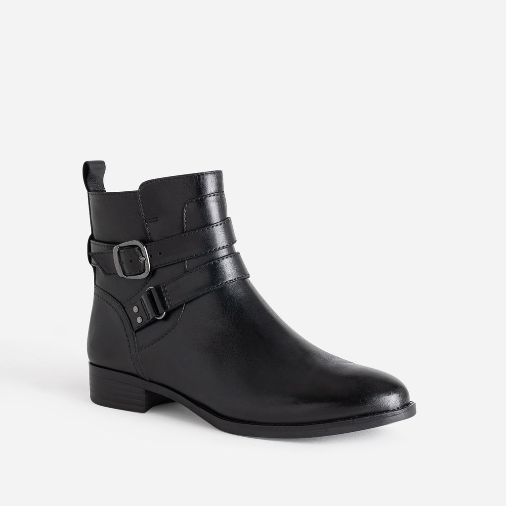 Boots CAPRICE cognac en cuir double bride - 4