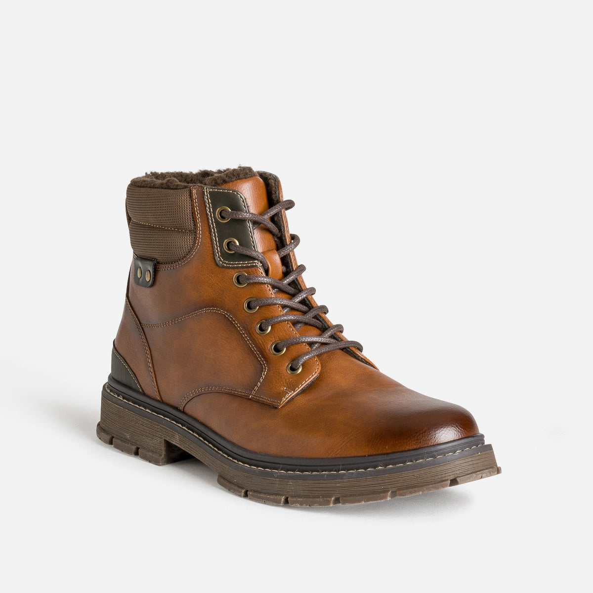 Boots à lacet marron fourré - 2