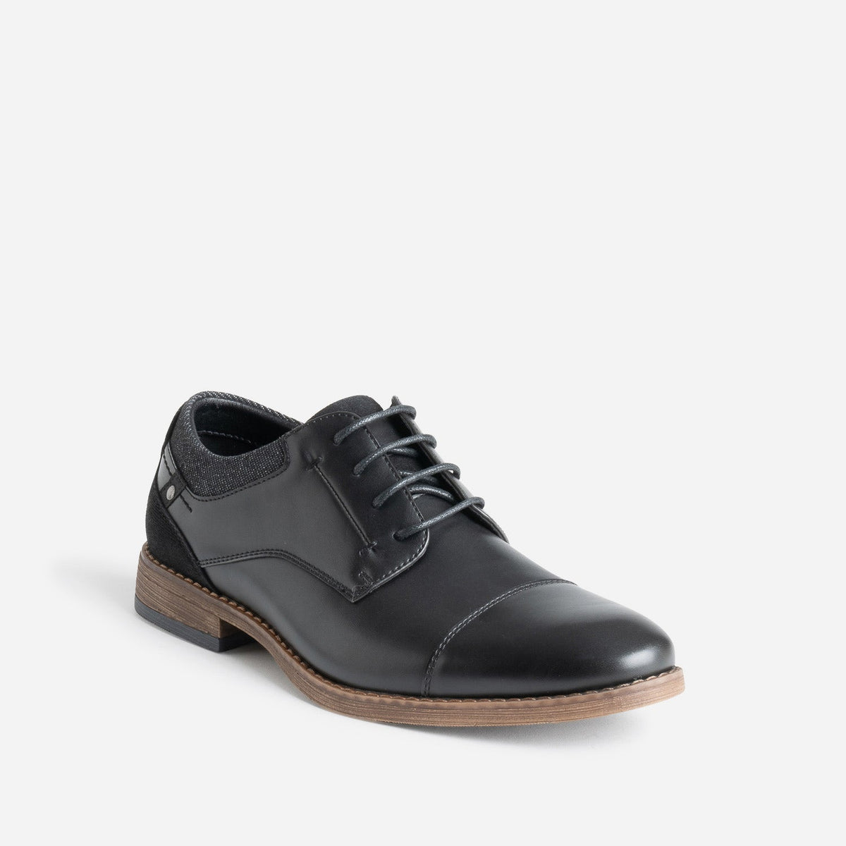 Derby noir bordé denim - 2