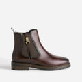Boots marron cuir patte fantaisie - 1