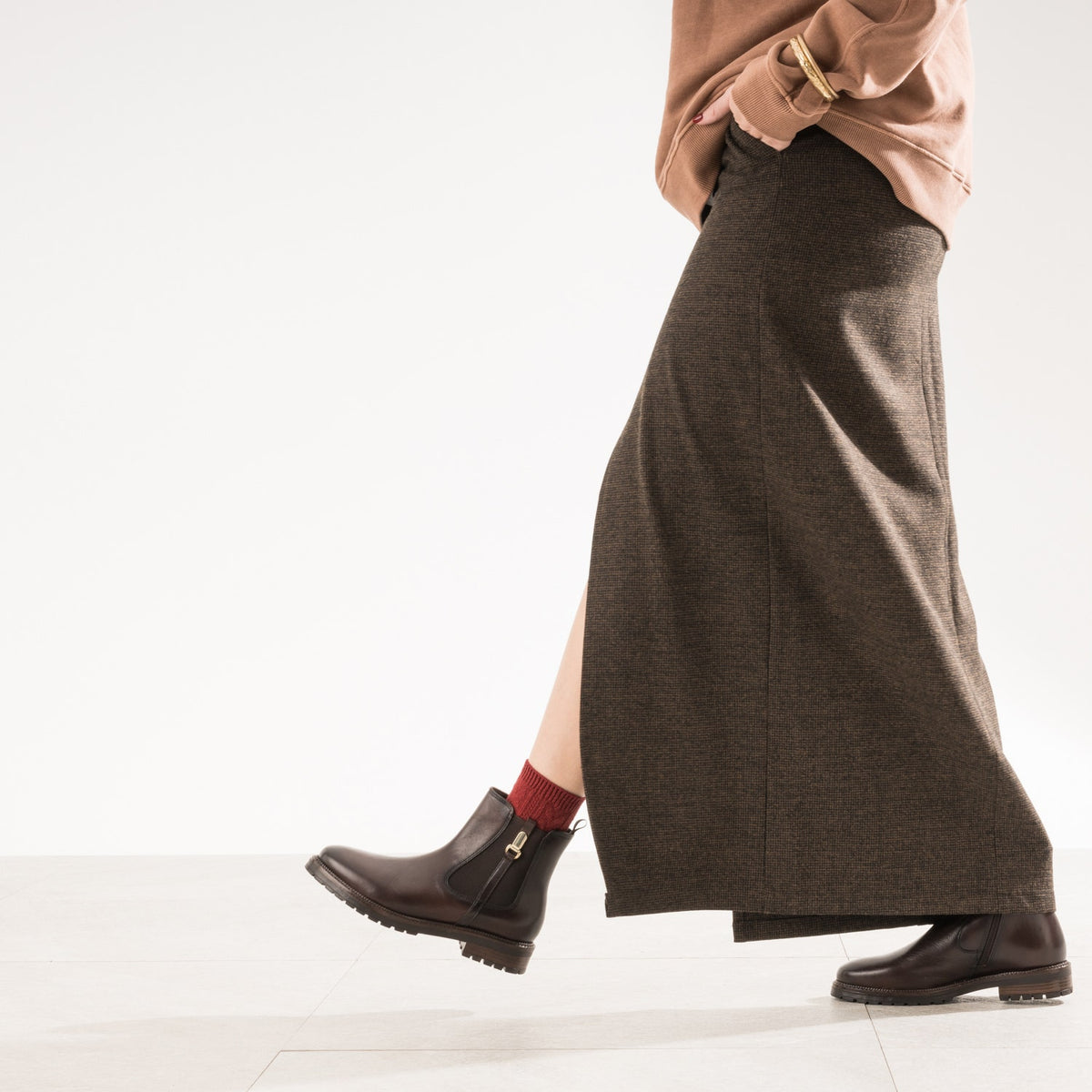 Boots marron cuir patte fantaisie - 2